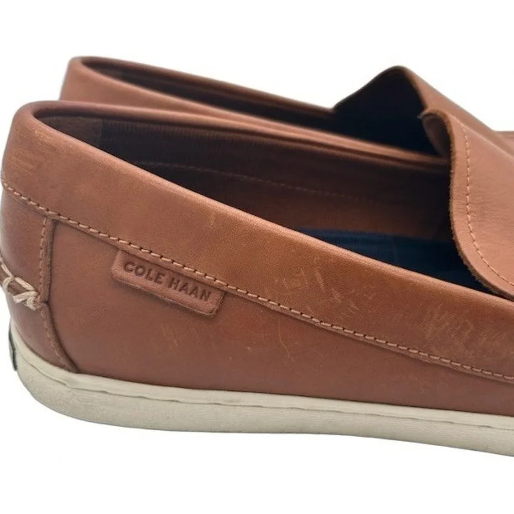 Cole Haan Loafers Men's Size 12 M British Tan Leather Grand.OS Slip On Shoes